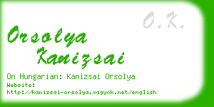 orsolya kanizsai business card